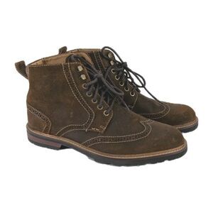 Florsheim Wingtip Chukka Boots Leather Mens 10.5 Lace Up Classic Brown